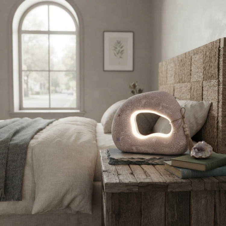 آباژور رومیزی طرح سنگ نامنظم LED