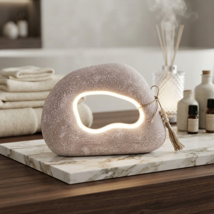 آباژور رومیزی طرح سنگ نامنظم LED