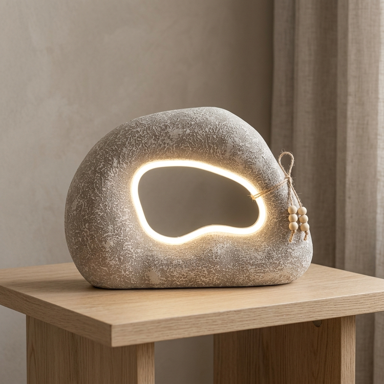 آباژور رومیزی طرح سنگ نامنظم LED